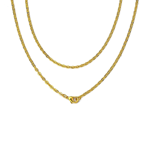 

PandaHall Brass Cable Chain Necklaces Making, with Lobster Claw Clasps, Golden, 23.62 inch(60cm), 2.5mm Brass