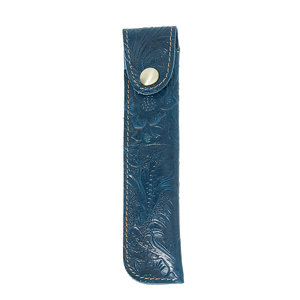 

PandaHall Crazy Horsehide Pen Sleeve Pouch, Fountain Pen Protective Cover, Single Pen Holder, with Alloy Snap Button, Rectangle, Marine Blue...