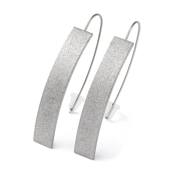 

PandaHall 304 Stainless Steel Dangle Earrings for Women, Curved Rectangle, Stainless Steel Color, 46.5x7mm 304 Stainless Steel Rectangle