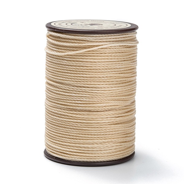 

PandaHall Round Waxed Polyester Thread String, Micro Macrame Cord, Twisted Cord, for Leather Sewing Stitching, PeachPuff, 0.65mm, about..., Brown