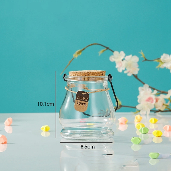 

PandaHall Hanging Style Glass Empty Wishing Bottle, with Cork Stopper and Handle, for DIY Craft Making, Clear, 8.5x10.1cm Glass Bottle...