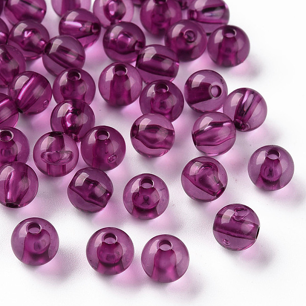 

PandaHall Transparent Acrylic Beads, Round, Magenta, 8x7mm, Hole: 2mm Acrylic Round Pink