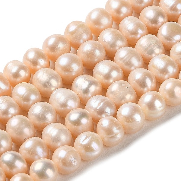 

PandaHall Natural Cultured Freshwater Pearl Beads Strands, Potato, Grade 2A++, PeachPuff, 8~10.5x8~9mm, Hole: 0.6mm, about 44pcs/strand..., Brown