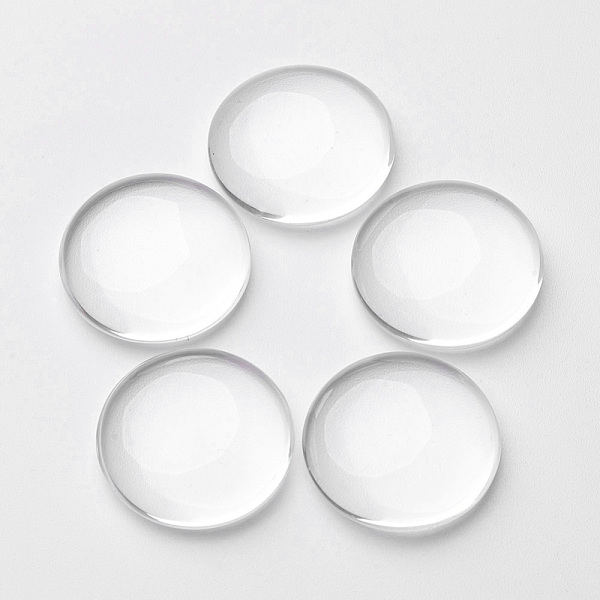 

PandaHall Half Round Transparent Clear Glass Cabochons, Dome Flat Back for Cameo Settings, 22x6mm Glass Half Round Clear