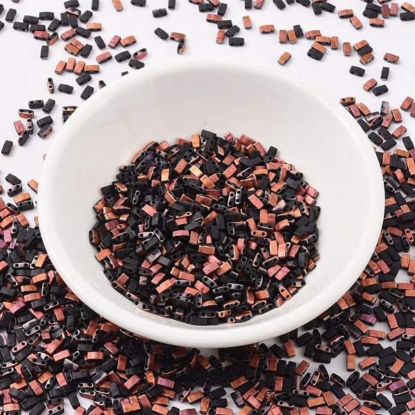 

PandaHall MIYUKI Half TILA Beads, Japanese Seed Beads, 2 Hole, (HTL4562) Sunset Matte, 5x2.3x1.9mm, Hole: 0.8mm, about 250pcs/bottle..., Black