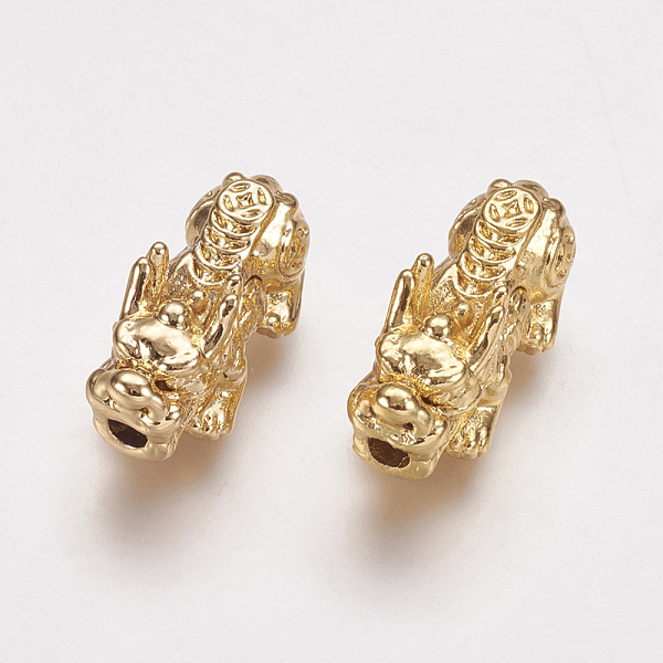 

PandaHall Real 24K Gold Plated Alloy Beads, Pixiu with Chinese Character Cai, Long-Lasting Plated, 20x9x9mm, Hole: 2.5mm Alloy Other Animal