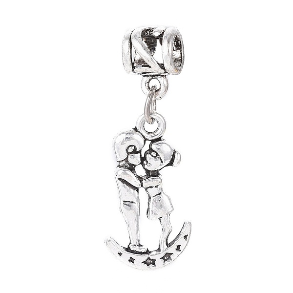 

PandaHall Tibetan Style Alloy European Dangle Charms, Large Hole Pendants, Lovers, Antique Silver, 40mm, Hole: 4.5mm, Lovers: 26x14x3mm...