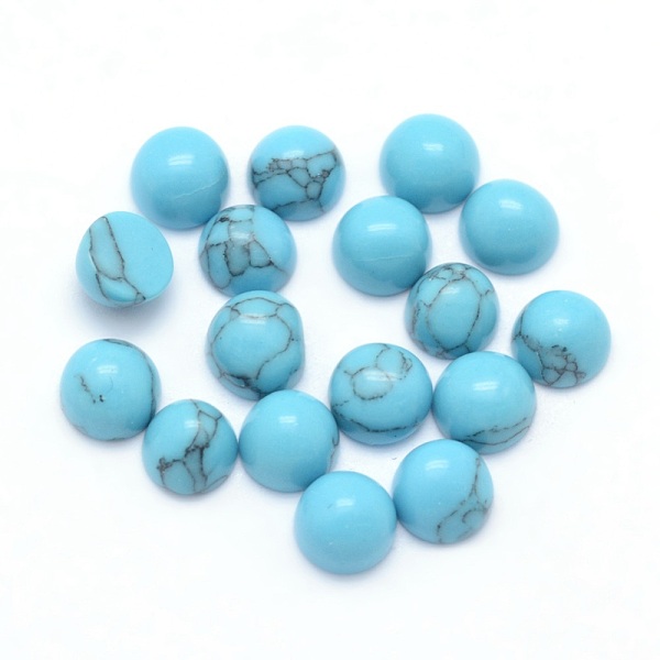 

PandaHall Synthetic Turquoise Cabochons, Half Round, 4x2~4mm Synthetic Turquoise Half Round