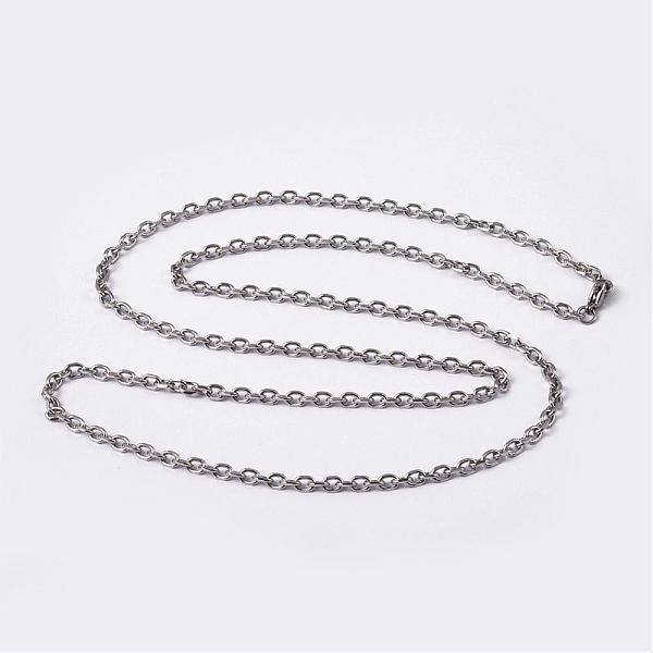 

PandaHall 304 Stainless Steel Cable Chain Necklaces, with Lobster Claw Clasps, Faceted, Stainless Steel Color, 29.13 inch(74cm), 4mm 304...