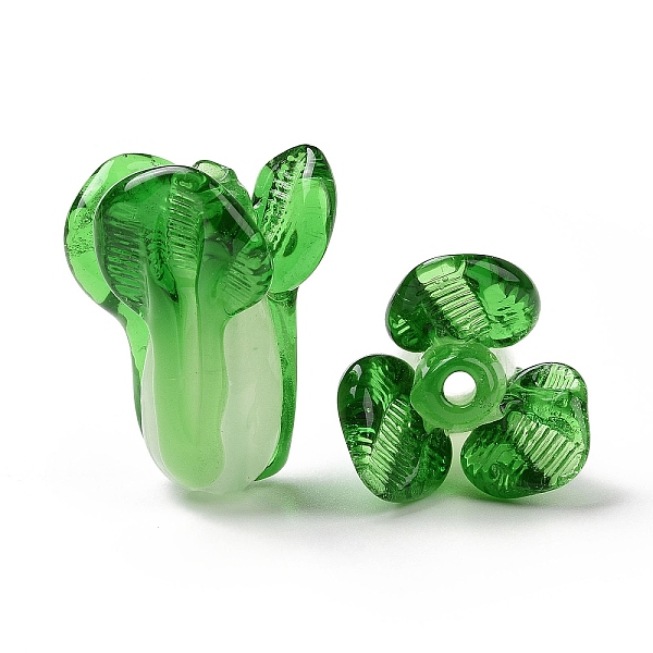 

PandaHall Handmade Lampwork Beads, Cabbage, Lime Green, 23~25x16.5~18.5x16.5~18.5mm, Hole: 2.2mm & 3.3~3.6mm Lampwork Vegetables