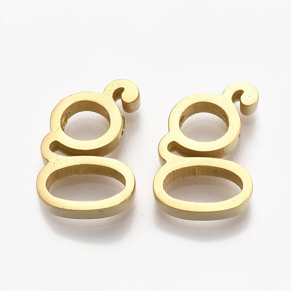 

PandaHall 304 Stainless Steel Pendants, Golden, Letter, Letter.G, 13x10x3mm, Hole: 1.8mm 304 Stainless Steel Letter G