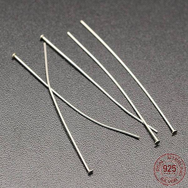 

PandaHall 925 Sterling Silver Flat Head Pins, Silver, 38~40x1.5x0.5mm, Head: 1.5mm Sterling Silver