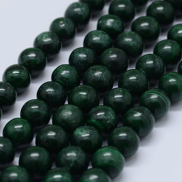 

PandaHall Natural Malachite Beads Strands, Grade B, Round, 4mm, Hole: 0.6mm, about 95pcs/strand, 15.5 inch(39.5cm) Malachite Round