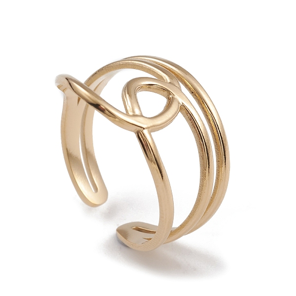 

PandaHall Ion Plating(IP) 304 Stainless Steel Wire Knot Open Cuff Rings for Women, Real 14K Gold Plated, US Size 6(16.5mm) 304 Stainless...