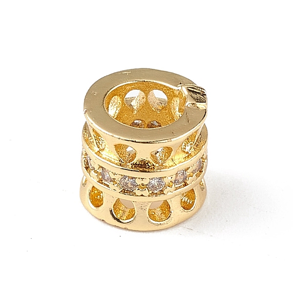 

PandaHall Rack Plating Brass Micro Pave Clear Cubic Zirconia European Style Beads, Large Hole Bead, Cadmium Free & Lead Free, Long-Lasting...