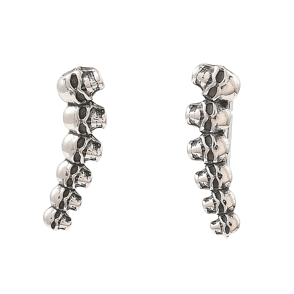 

PandaHall Antique Silver 316 Surgical Stainless Steel Dangle Earrings, Skull, 25.5x8.5mm 316 Surgical Stainless Steel Skull
