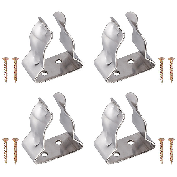 

PandaHall Gorgecraft 4Pcs 304 Stainless Steel Boat Hook Spring Clamp, Holder Bracket Clip, with 4Pcs Carbon Steel Wood Screws, Stainless...