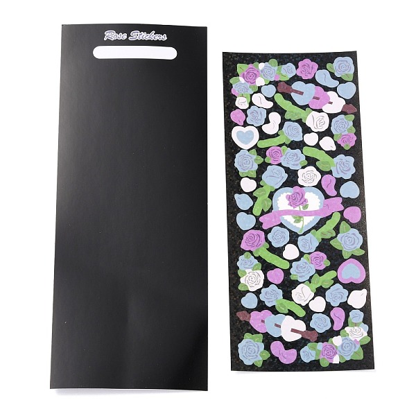 

PandaHall Laser Paper Self Adhesive Stickers, Rectangle with Rose Pattern, Violet, 19.5x7.6x0.02cm, Stickers: 17x7x0.02cm Paper Flower..., Purple