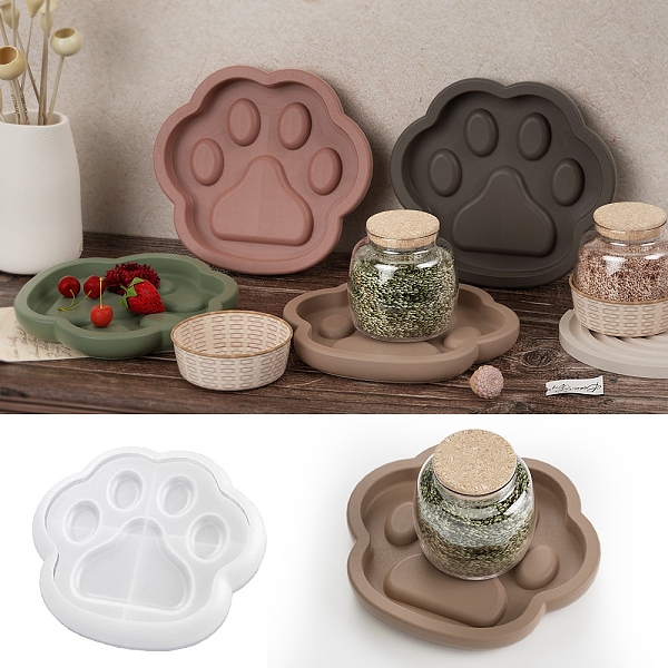 

PandaHall DIY Cat Paw Print Tray Silicone Molds, Resin Casting Molds, for UV Resin, Epoxy Resin Craft Making, White, 125x137x17mm Silicone...