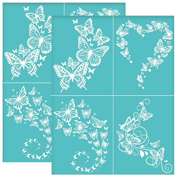 

PandaHall Self-Adhesive Silk Screen Printing Stencil, for Painting on Wood, DIY Decoration T-Shirt Fabric, Turquoise, Butterfly, 280x220mm...