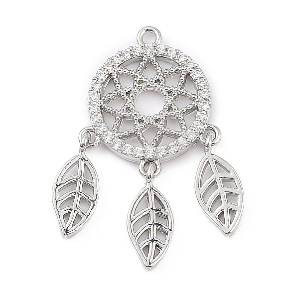 

PandaHall Rack Plating Brass Cubic Zirconia Pendants, Lead Free & Cadmium Free, Long-Lasting, Dream Charm, Platinum, 30.5x17x2mm, Hole..., Silver