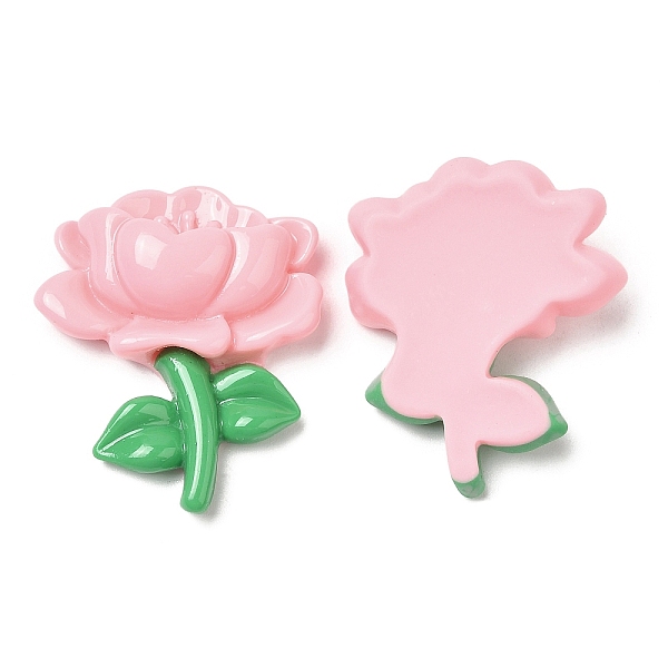

PandaHall Opaque Resin Cabochons, Flower, Pink, 31x26x9mm Resin Flower Pink