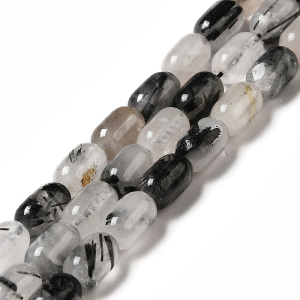

PandaHall Natural Black Rutilated Quartz Beads Strands, Column, 9x6mm, Hole: 1~1.2mm, about 20~21pcs/strand, 7.09~7.48 inch(18~19cm)...