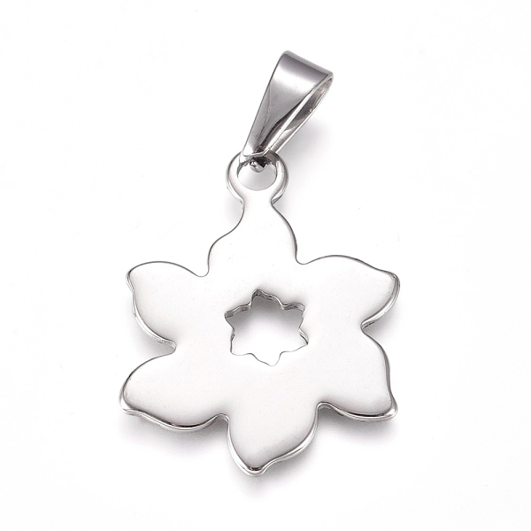 

PandaHall 304 Stainless Steel Pendants, Oriental Cherry, Stainless Steel Color, 32x24.5x1.5mm, Hole: 10x4.5mm 304 Stainless Steel Flower
