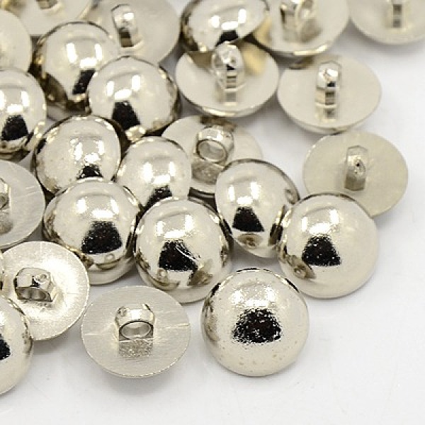 

PandaHall 1-Hole Plating Acrylic Shank Button, Half Round/Dome Buttons, Silver Color Plated, 15x6mm, Hole: 2mm Acrylic Half Round Silver