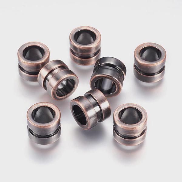 

PandaHall 304 Stainless Steel Beads, Column, Grooved Beads, Red Copper, 10x8mm, Hole: 6.5mm 304 Stainless Steel Column