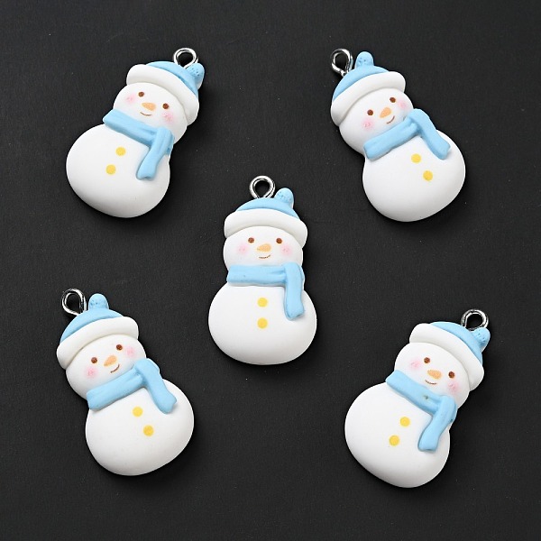 

PandaHall Christmas Opaque Resin Pendants, with Platinum Tone Iron Loops, Snowman Charm, White, 31.5x16.5x7.5mm, Hole: 2x2.3mm Iron+Resin...