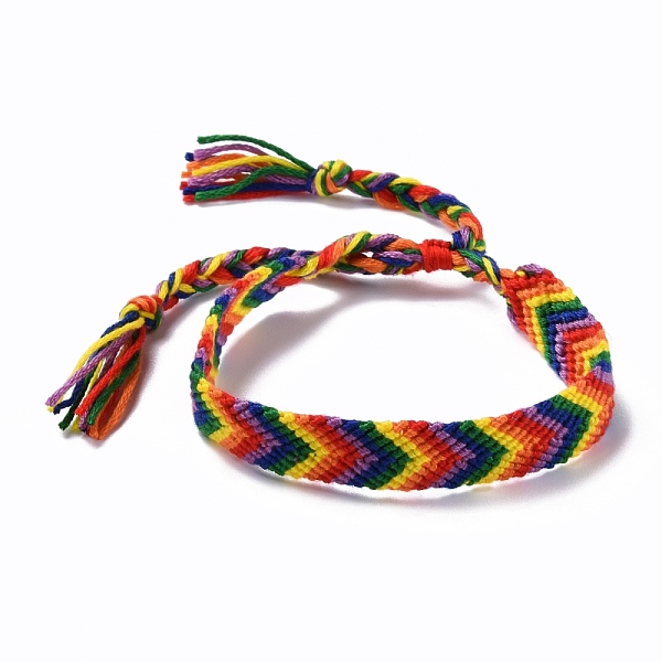 

PandaHall Rainbow Pride Bracelet, Arrow Pattern Cord Bracelet for Men Women, Polyester Adjustable Bracelet, Colorful, Inner Diameter...