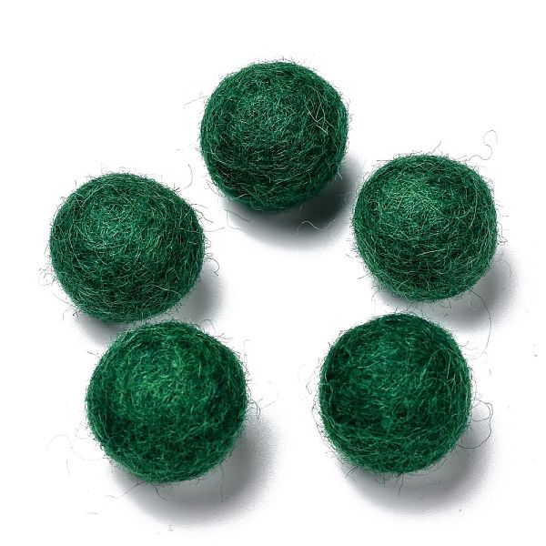 PandaHall Wool Felt Balls, Dark Green, 18~22mm Wool