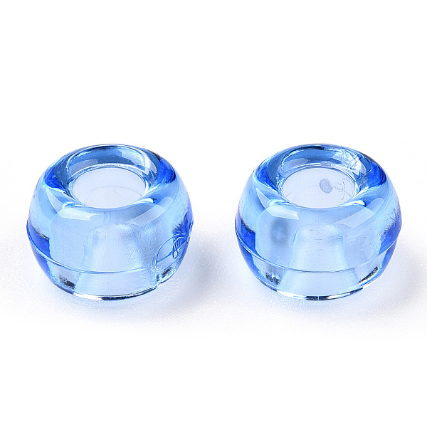 

PandaHall Transparent Plastic Beads, Barrel, Cornflower Blue, 9x6mm, Hole: 3.8mm, about 1950pcs/500g Plastic Barrel