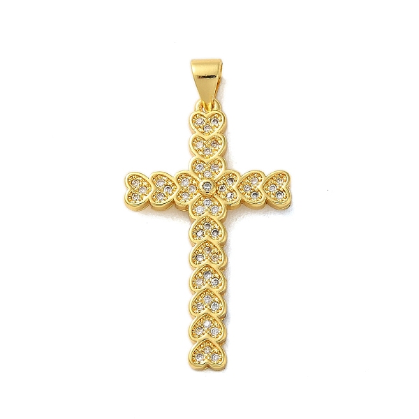

PandaHall Brass Micro Micro Pave Clear Cubic Zirconia Pendants, Cross, Real 18K Gold Plated, 32x19x2mm, Hole: 4x3.5mm Brass+Cubic Zirconia...