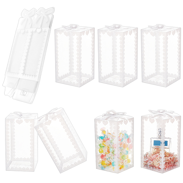 

PandaHall 24 Pcs Transparent Gift Box, PVC Candy Treat Box Crown Print Favor Packaging Box Clear Rectangle Gift Boxes for Candy Sweets...