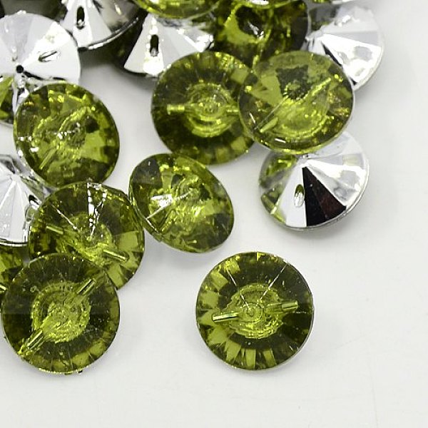 

PandaHall Acrylic Rhinestone Buttons, 1-Hole, Faceted, Xilion Rivoli, Olivine, 15x8mm, Hole: 1mm Acrylic Rhinestone Diamond Green