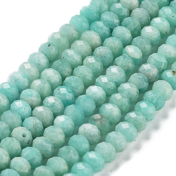 

PandaHall Natural Amazonite Beads Strands, Faceted, Rondelle, 6x4~4.5mm, Hole: 0.7mm, about 84pcs/strand, 15.35~15.43''(39~39.2cm) Amazonite...