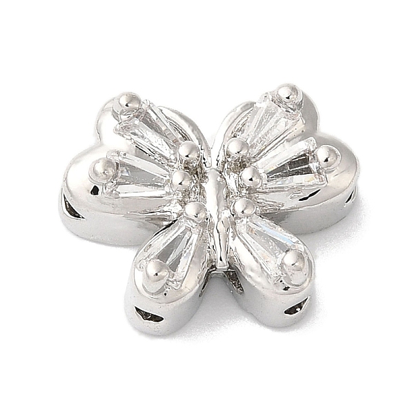

PandaHall Brass Micro Pave Clear Cubic Zirconia Beads, Butterfly, Platinum, 10x13x5mm, Hole: 1.6mm Brass+Cubic Zirconia Butterfly Clear