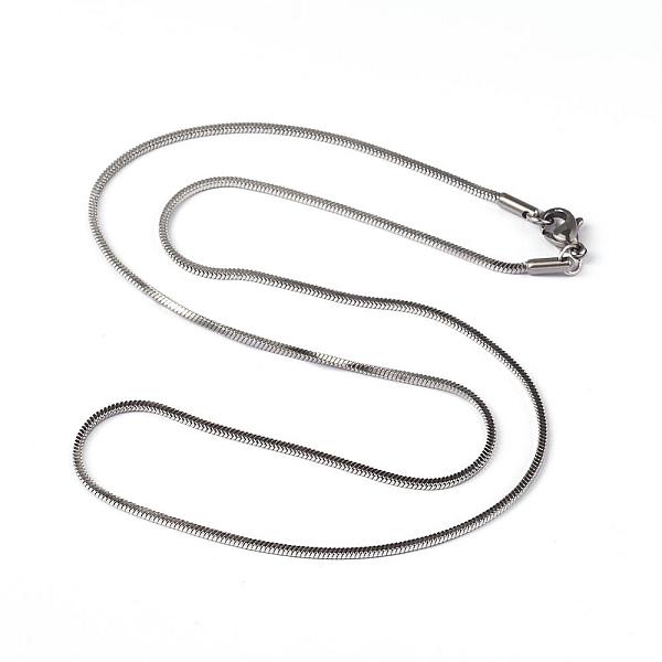 

PandaHall 304 Stainless Steel Square Snake Chains Necklaces, with Lobster Clasps, Stainless Steel Color, 19.69 inch(50cm) 304 Stainless...