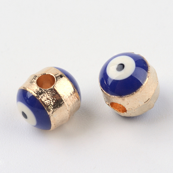 

PandaHall Alloy Enamel Beads, Column with Evil Eye Pattern, Blue, 6.5x6mm, Hole: 1.5mm Alloy+Enamel Column Blue