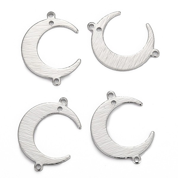 

PandaHall Brass Links Connectors, Long-Lasting Plated, Moon, Real Platinum Plated, 22x16.5x1mm, Hole: 1.2mm Brass Moon