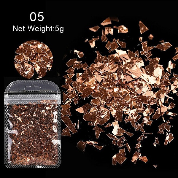 

PandaHall Shining Nail Art Glitter, Manicure Sequins, DIY Sparkly Paillette Tips Nail, Coffee, Pack Size: 110x70mm, about 5g/bag Plastic..., Brown