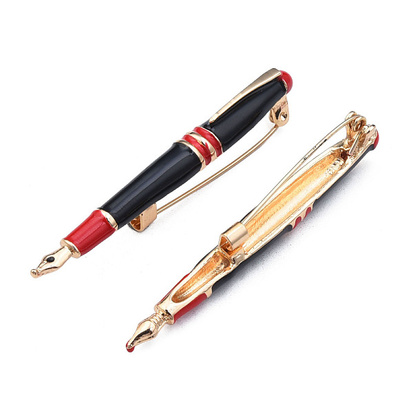 

PandaHall Pen Shape Enamel Pin, Light Gold Plated Alloy Badge for Backpack Clothes, Nickel Free & Lead Free, Black, 58x7mm Alloy+Enamel...