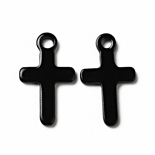 

PandaHall Spray Painted 201 Stainless Steel Pendants, Cross Charm, Black, 21x12.5x2mm, Hole: 2mm 201 Stainless Steel Cross Black