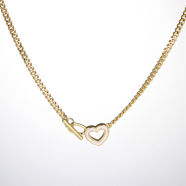 

PandaHall Brass Pendant Necklaces for Women, Hollow Heart, Real 18K Gold Plated, 17.72 inch(45cm) Brass Heart