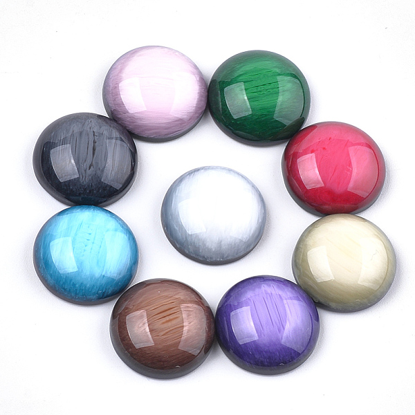 

PandaHall Resin Cabochons, Dome/Half Round, Mixed Color, 12x5mm Resin Half Round Multicolor