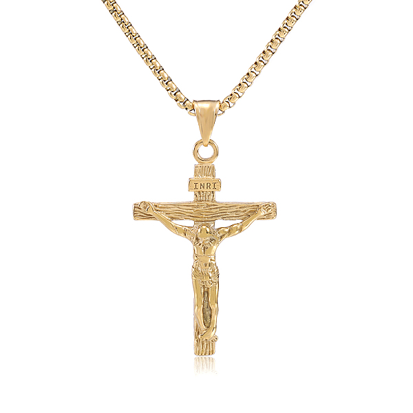 

PandaHall Cross Pendant Necklace with Jesus Crucifix Religious Necklace Sacrosanct Charm Neck Chain Jewelry Gift for Birthday Easter...