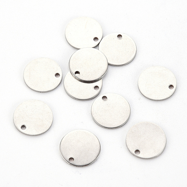 

PandaHall 201 Stainless Steel Stamping Blank Tag Pendants, Flat Round, Stainless Steel Color, 12x1mm, Hole: 1.4mm 201 Stainless Steel Flat...