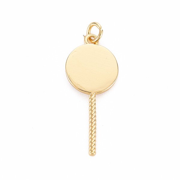 

PandaHall Brass Enamel Pendants, with Jump Ring, Cadmium Free & Nickel Free & Lead Free, Lollipop, Real 16K Gold Plated, Pearl Pink...